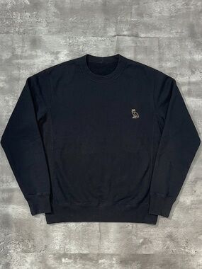 OVO Owl Logo Crewneck Sweatshirt Black Pullover Mens Medium Streetwear
